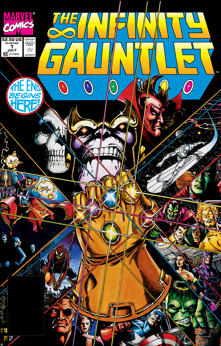 Cover of the comic book Infinity Gauntlet